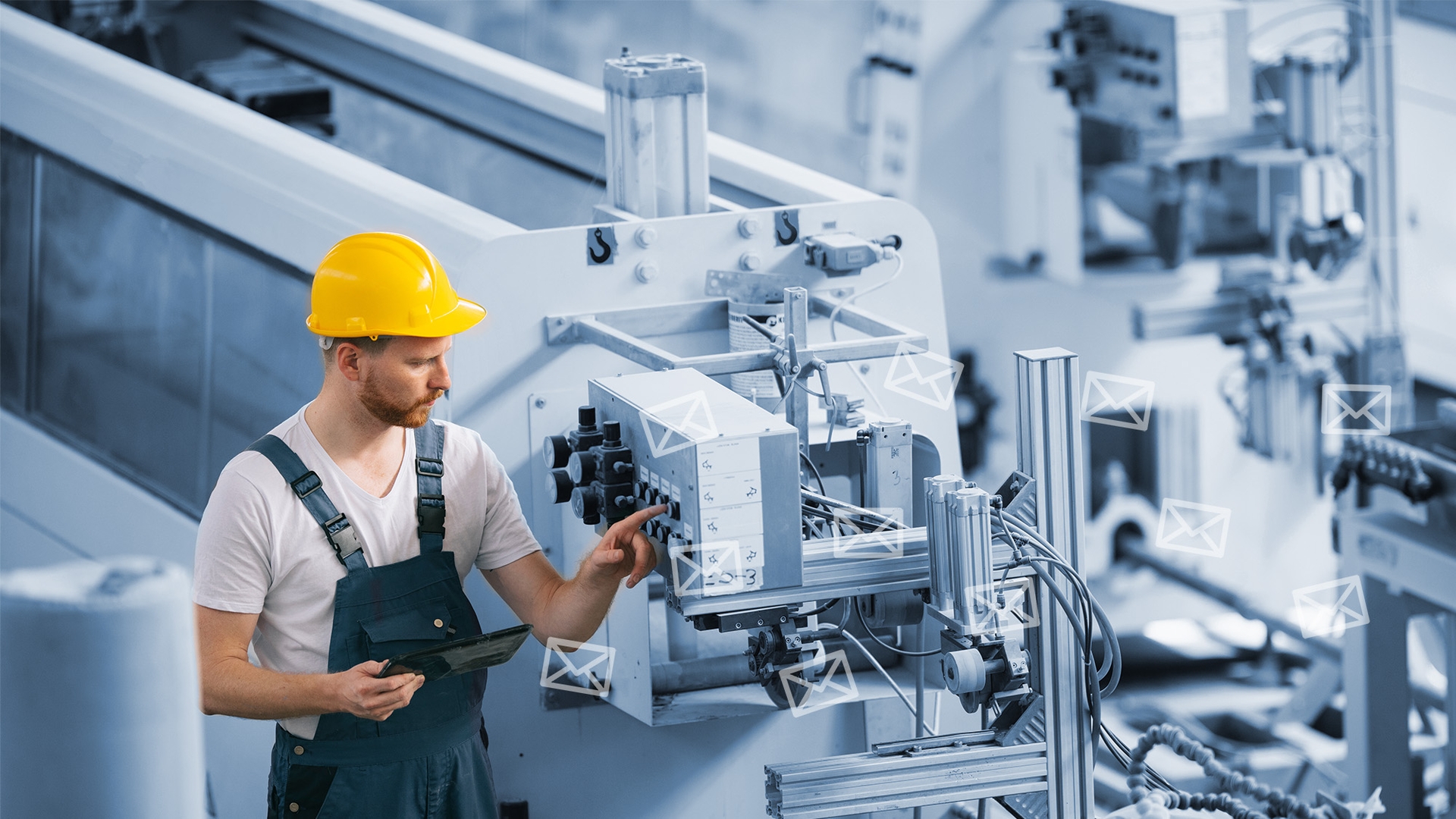 Industriemaschine mit Arbeiter